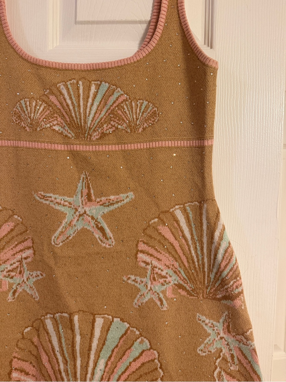 Retrofete Kensington Metallic Knit Dress Sea Shell Print & Rhinestone Motif - Picture 2 of 7
